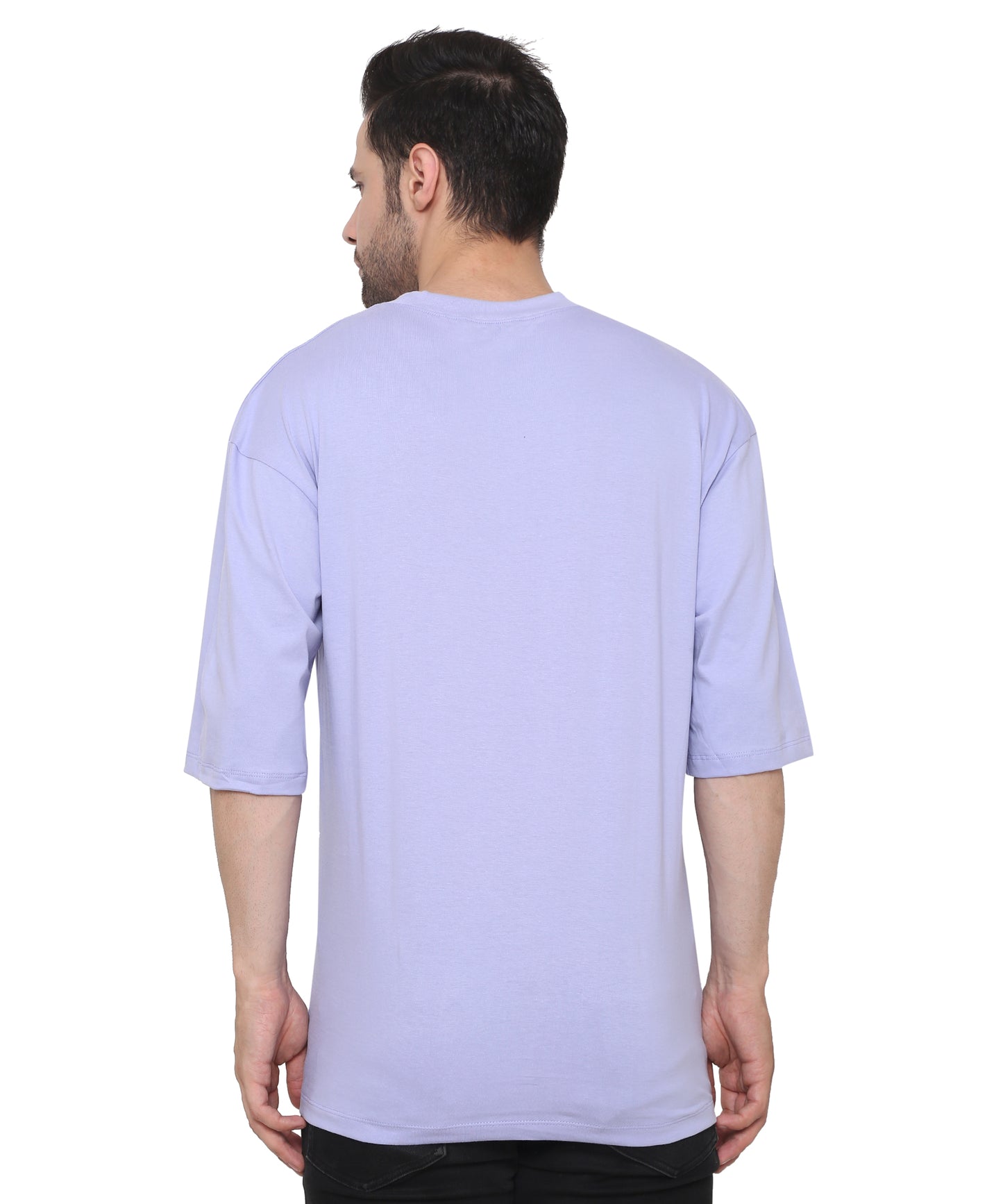 Light Lavender Oversized Cotton T-shirts Relaxed Fit Tees for Men