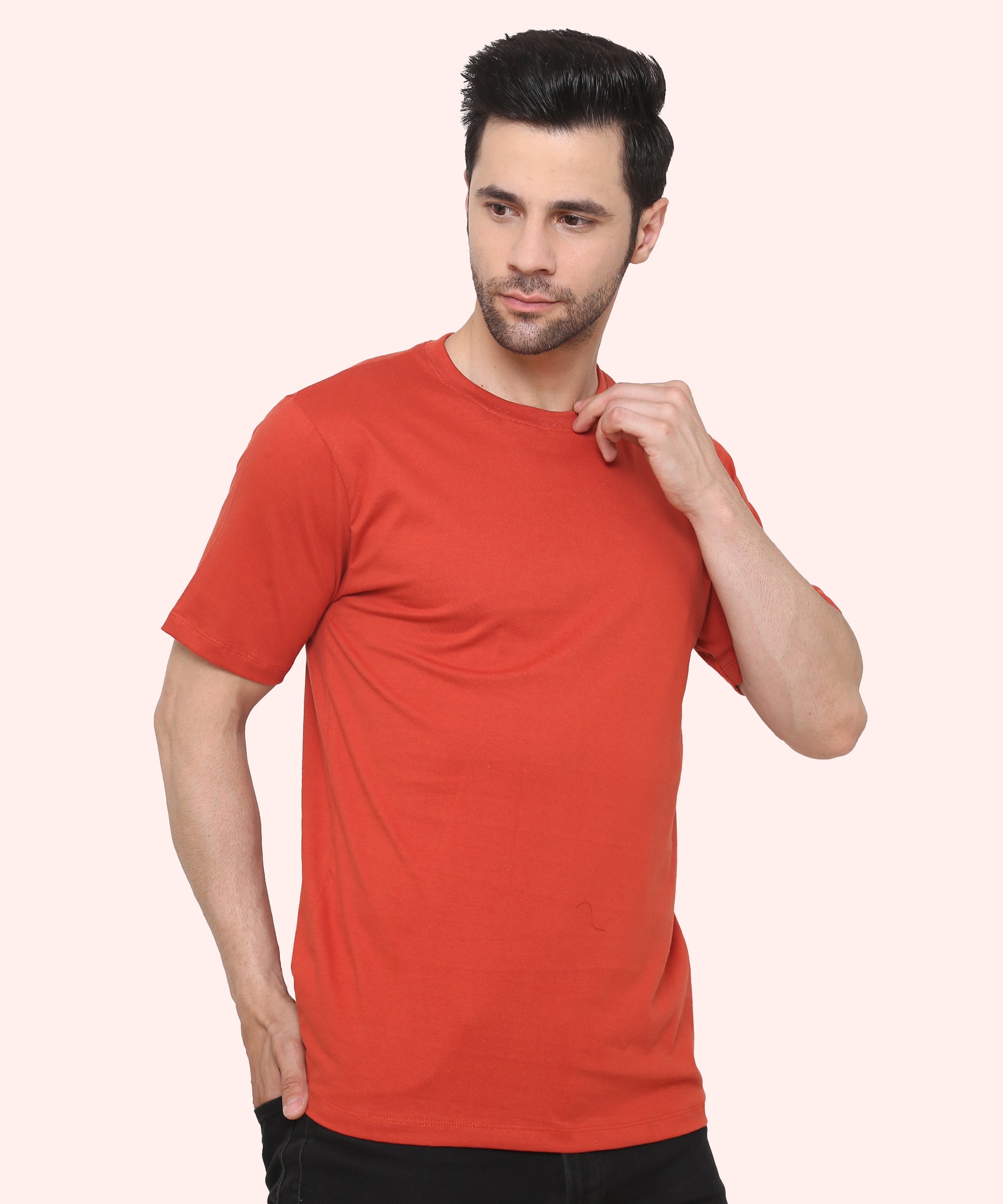 Classic Relaxed Fit Men T-shirts Orange