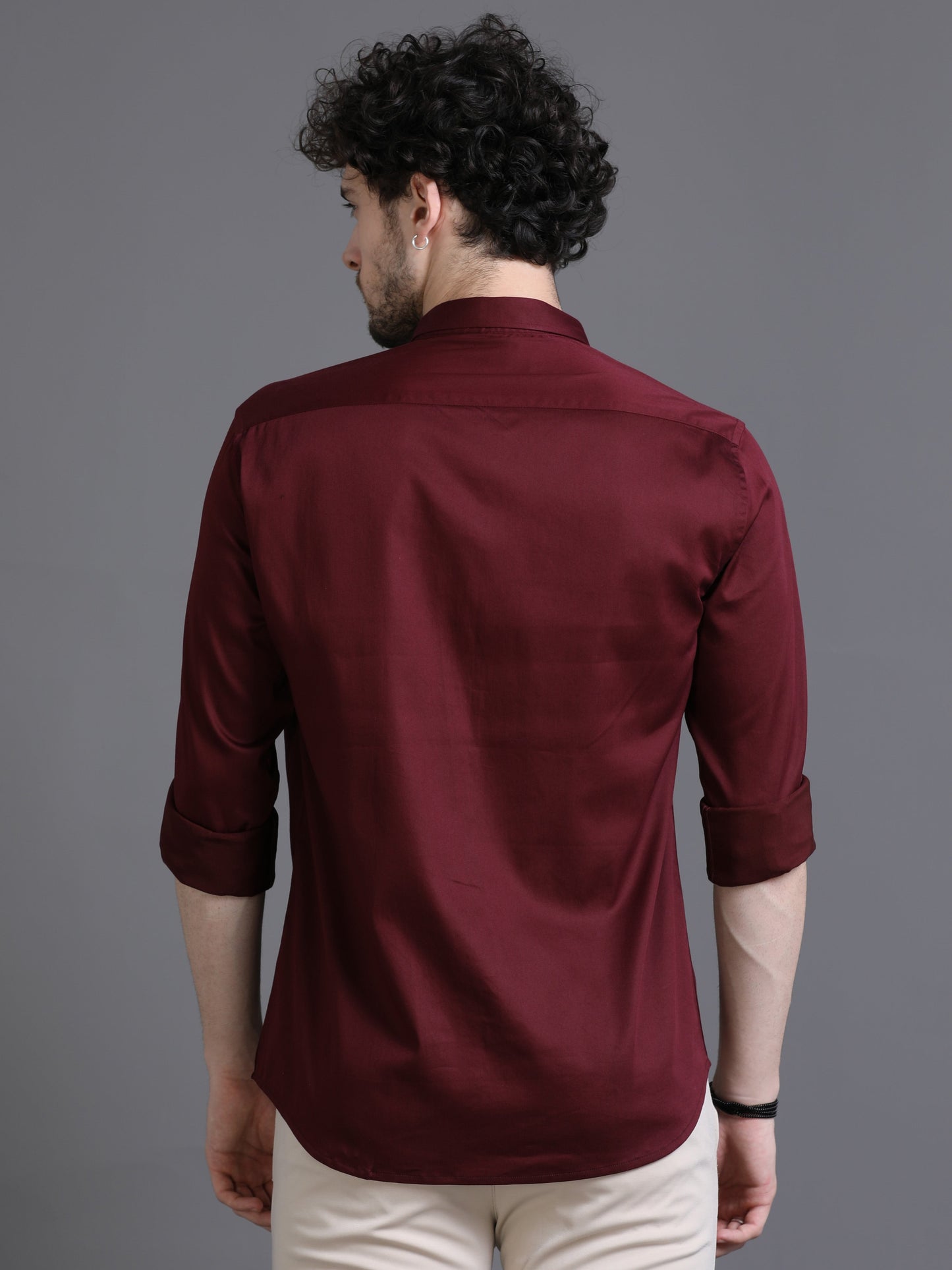 Carouse Burgundy Shirt - Formal Plain Burgundy Shirt for Men