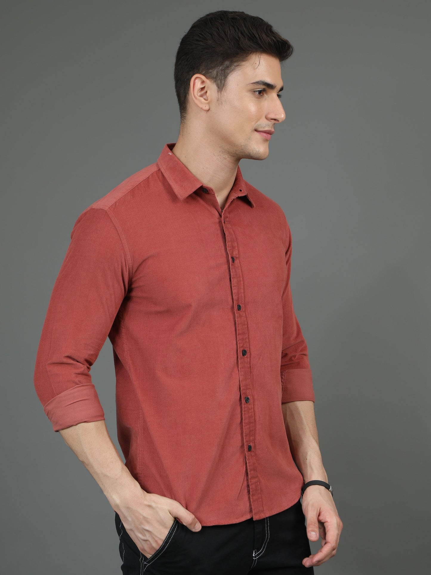 Velveteen Crimson Red Corduroy Shirt