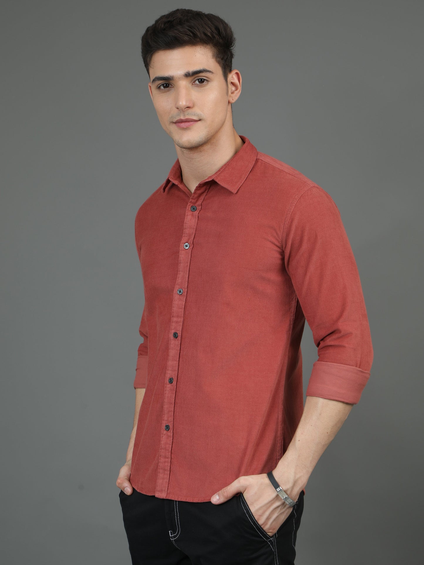 Velveteen Crimson Red Corduroy Shirt