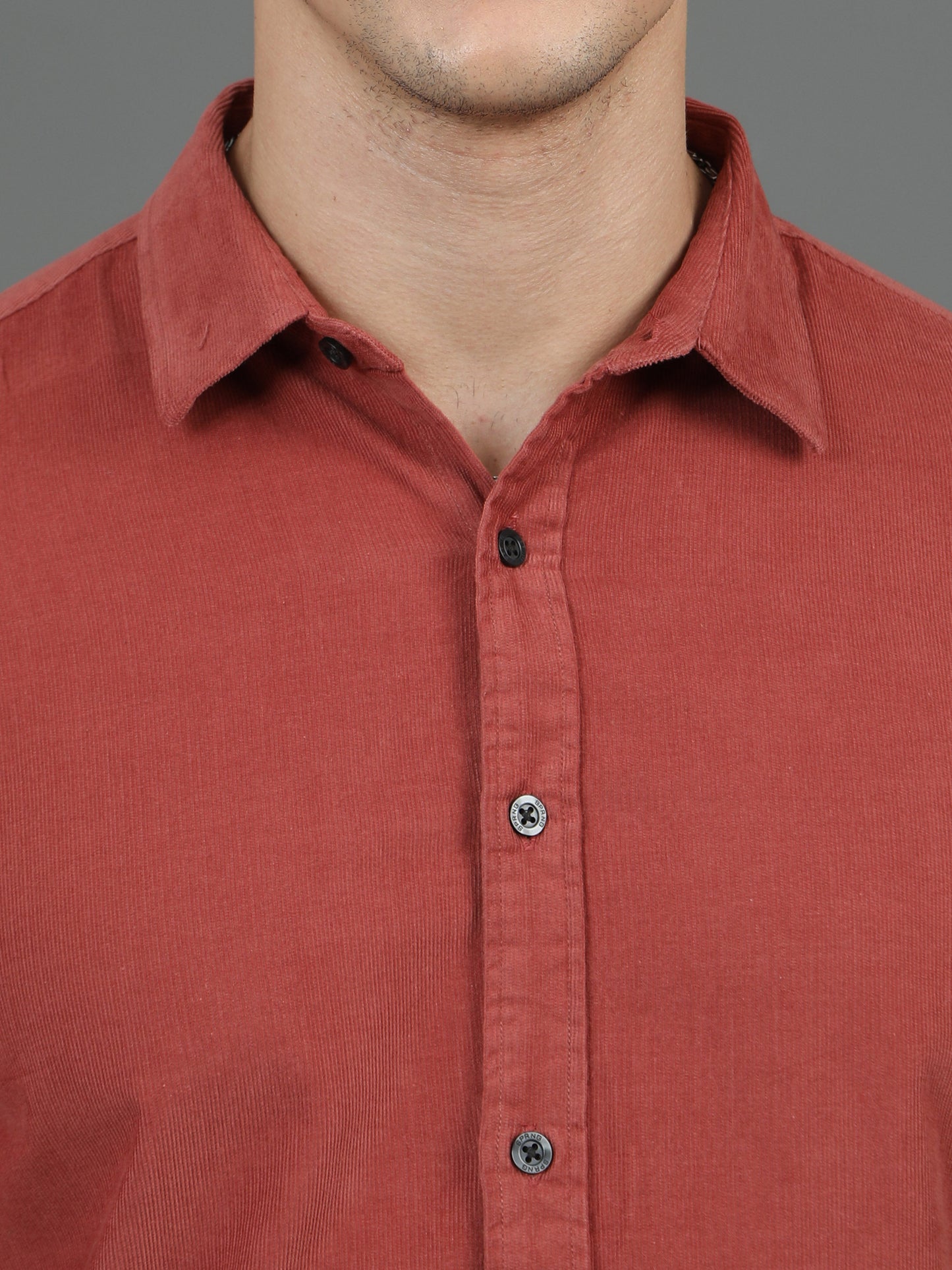 Velveteen Crimson Red Corduroy Shirt