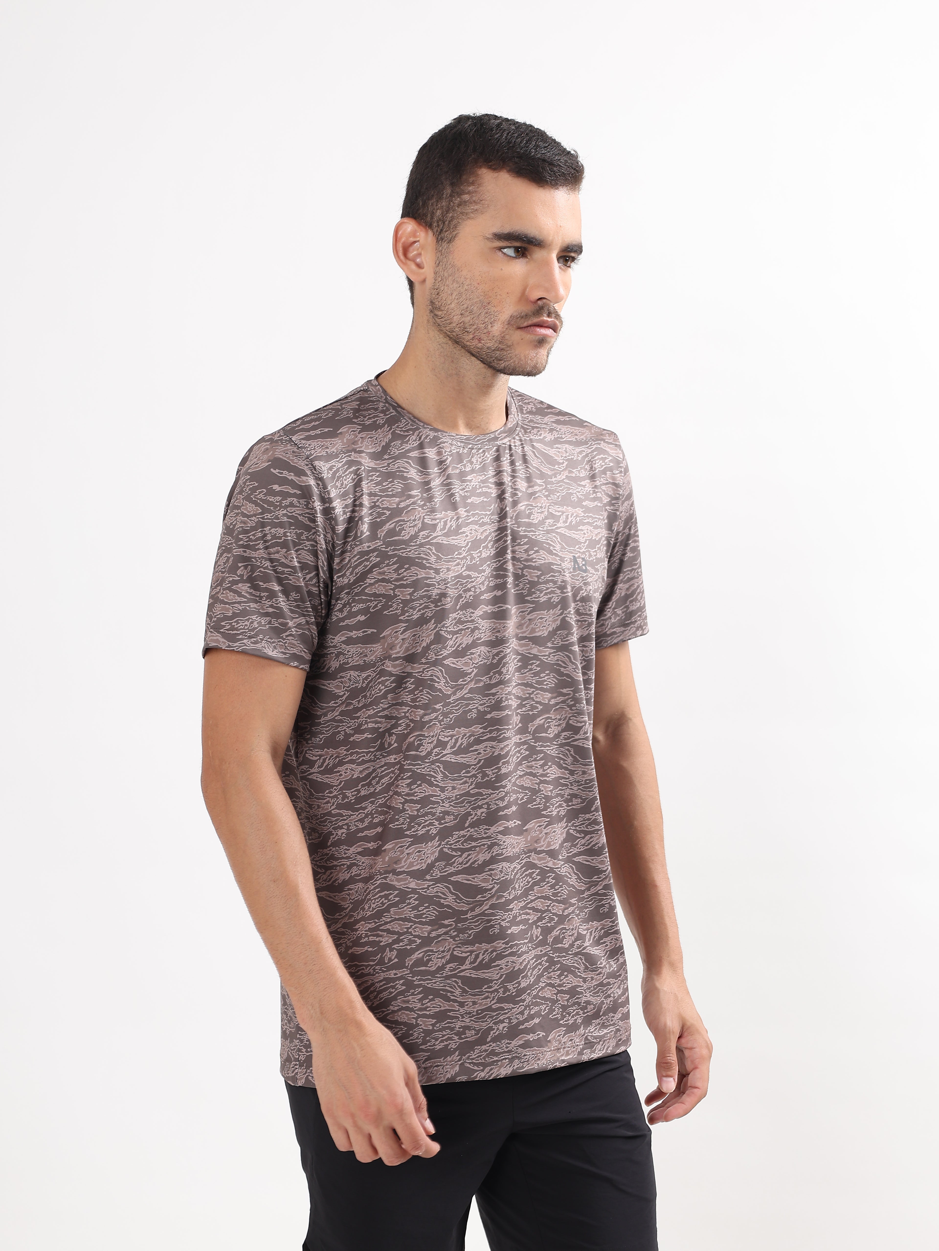 TIGER STRIPE JACQUARD SPORTS T-SHIRT