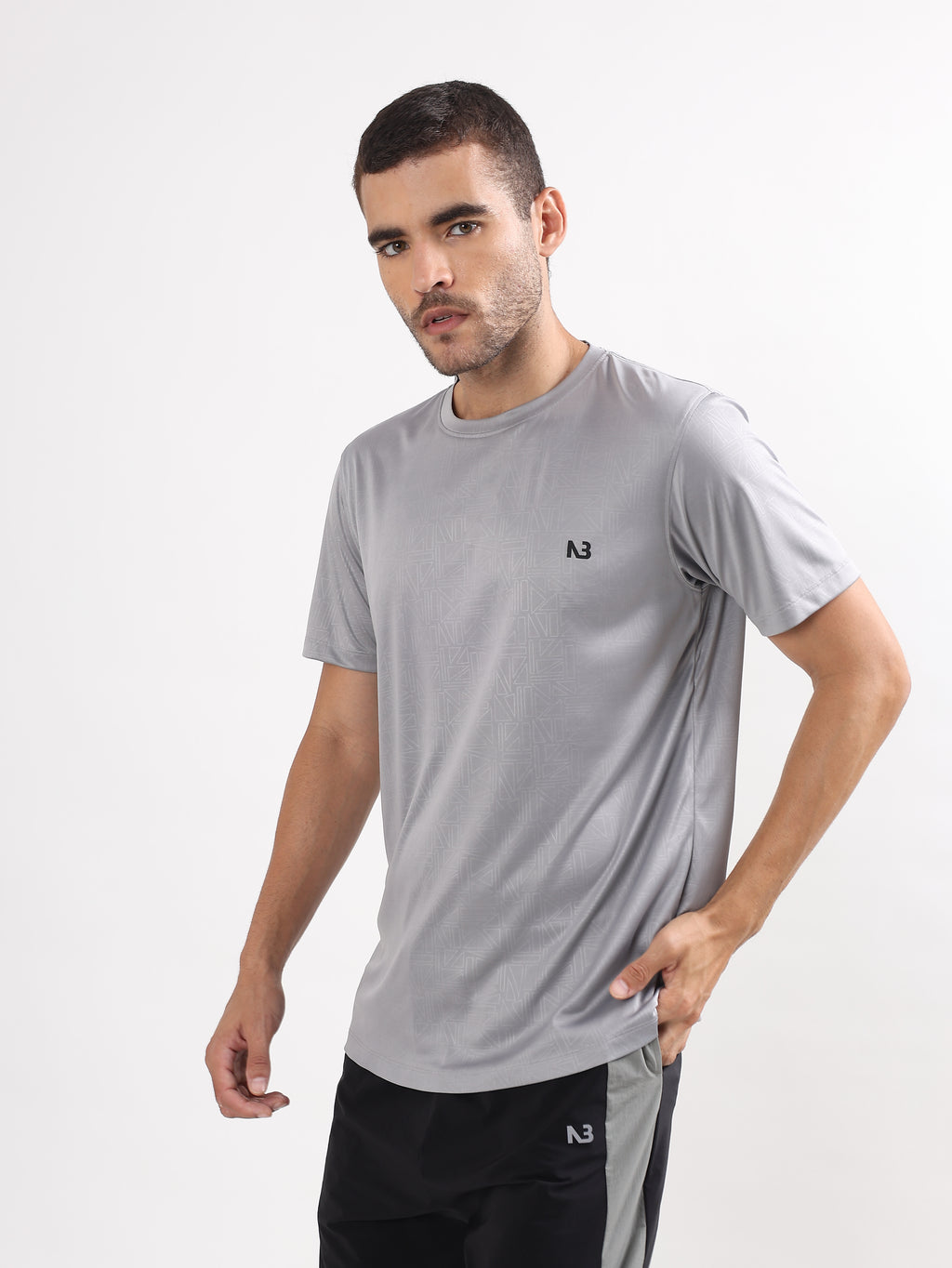 GEOMETRIC JACQUARD SPORTS T-SHIRT