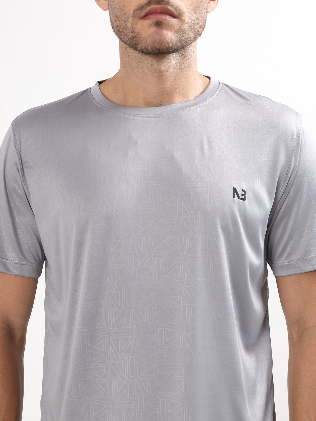 GEOMETRIC JACQUARD SPORTS T-SHIRT