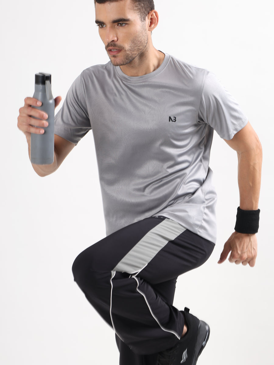 GEOMETRIC JACQUARD SPORTS T-SHIRT