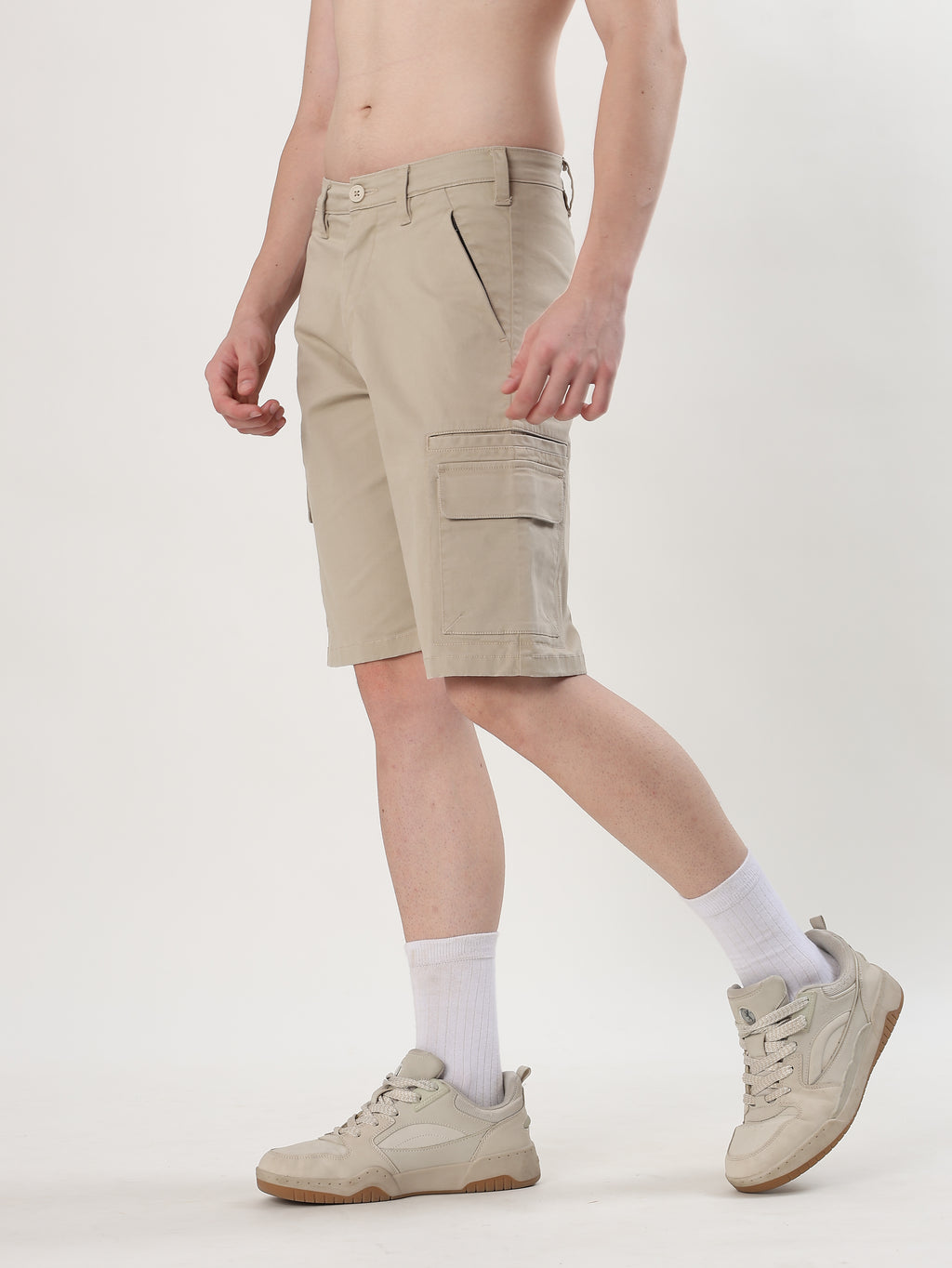 COTTON TWILL UTILITY CARGO SHORTS