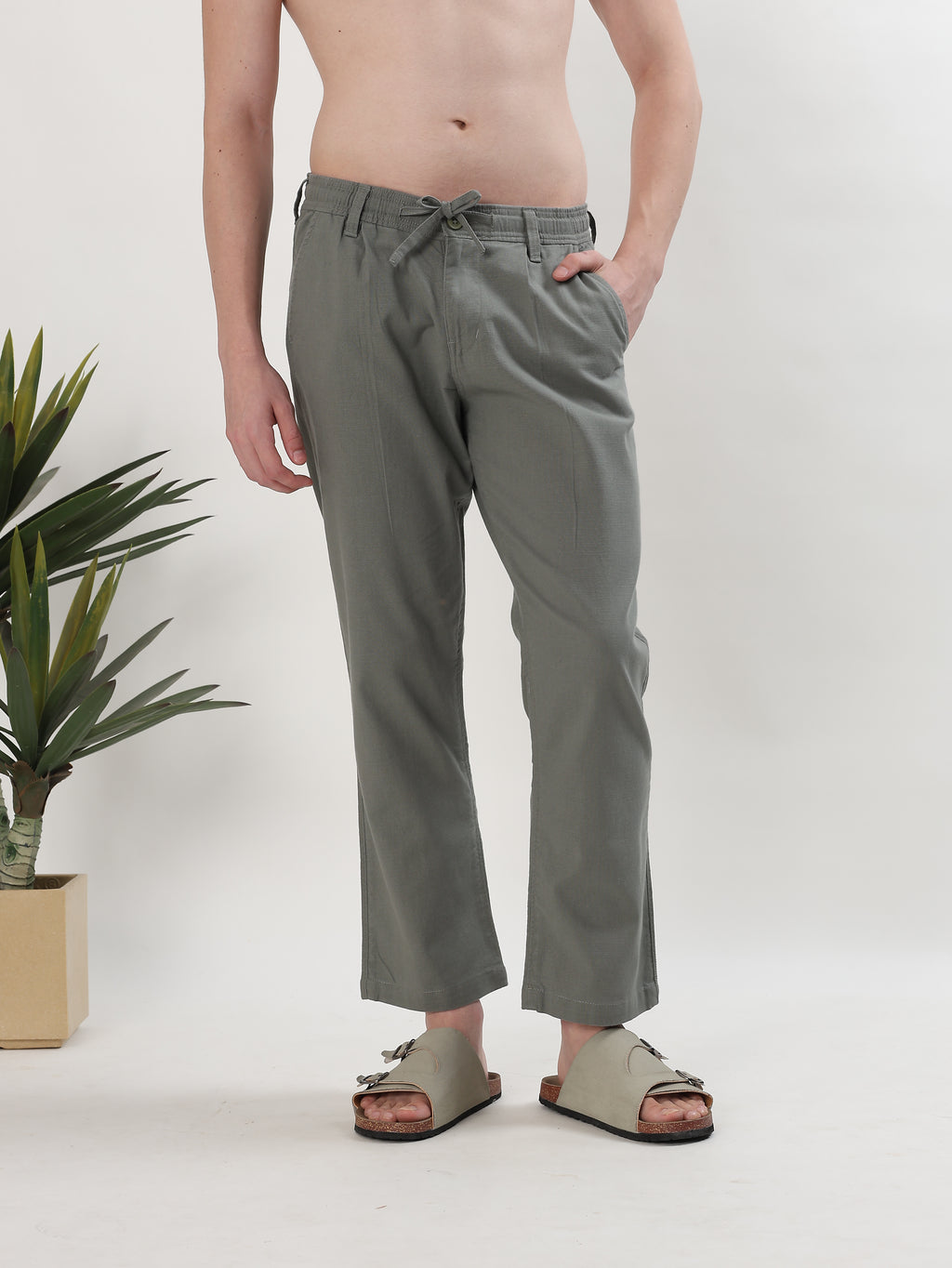 SAGE GREEN MEN'S LINEN CASUAL CO-ORD SET
