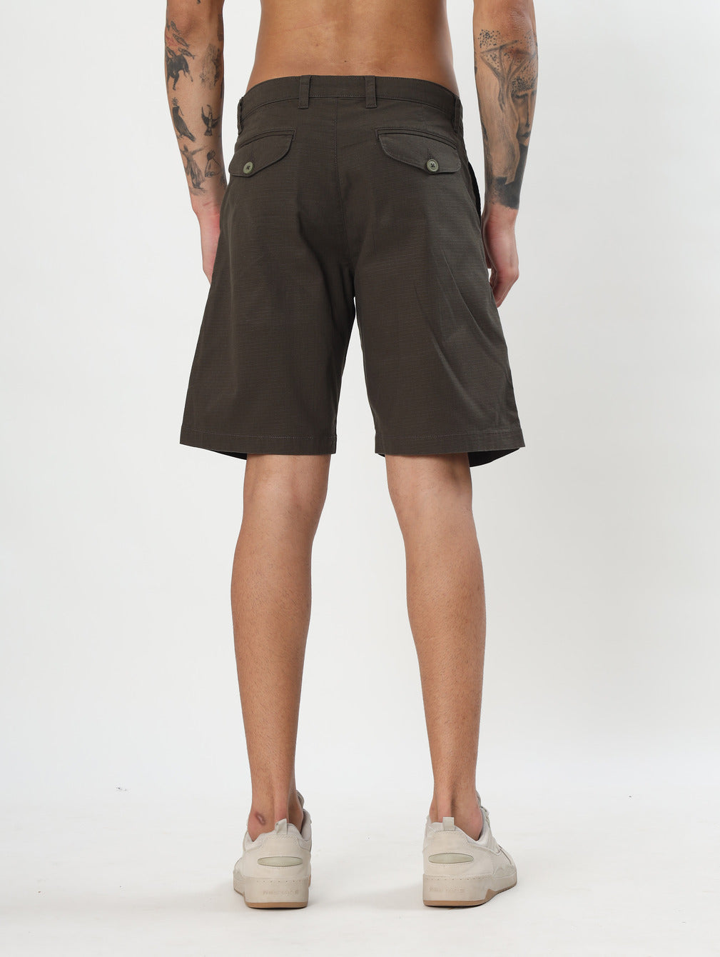 COTTON TWILL SLIM FIT CARGO SHORTS