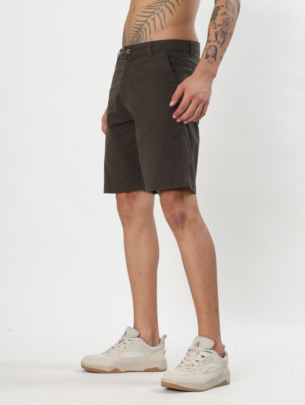 COTTON TWILL SLIM FIT CARGO SHORTS
