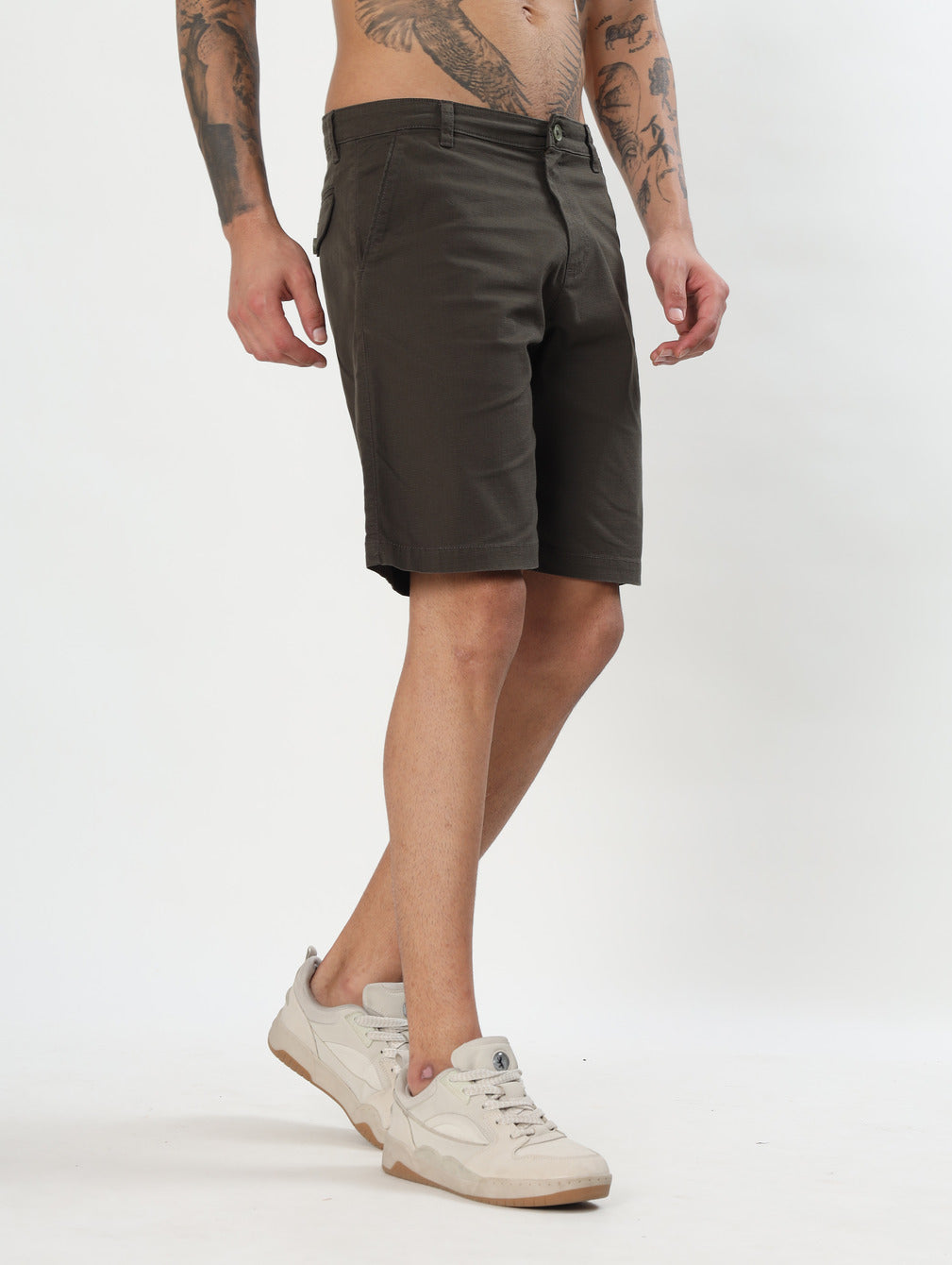 COTTON TWILL SLIM FIT CARGO SHORTS