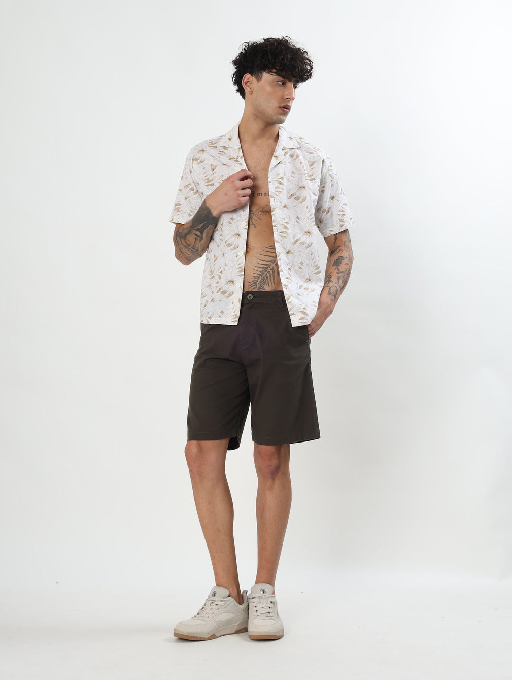 COTTON TWILL SLIM FIT CARGO SHORTS