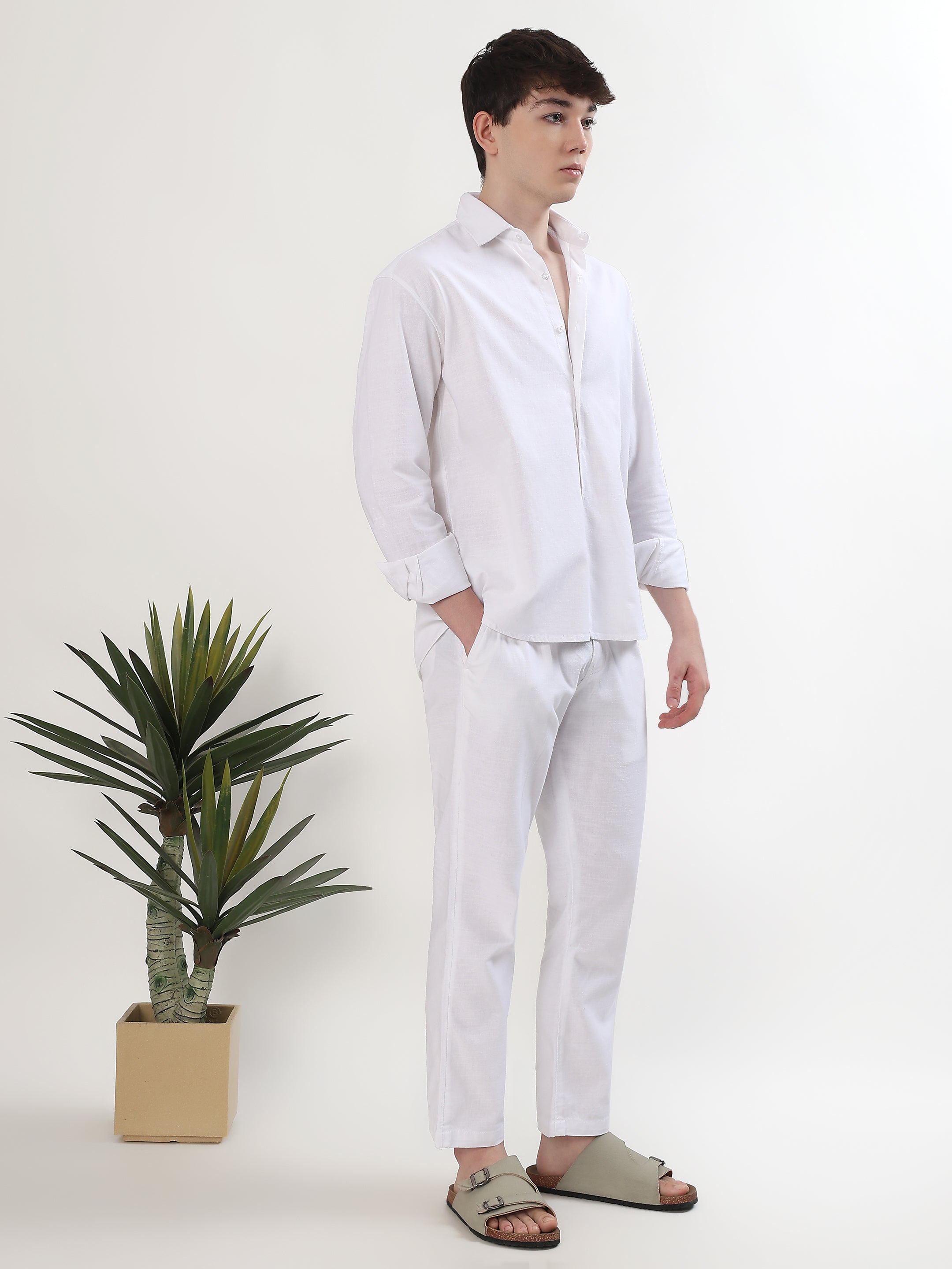PURE WHITE LINEN SHIRT