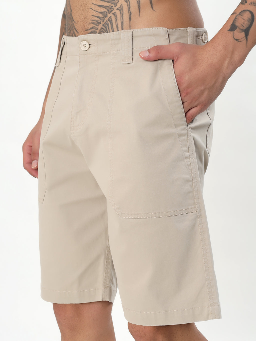 CLASSIC UTILITY BERMUDA SHORTS - PEBBLE GREY
