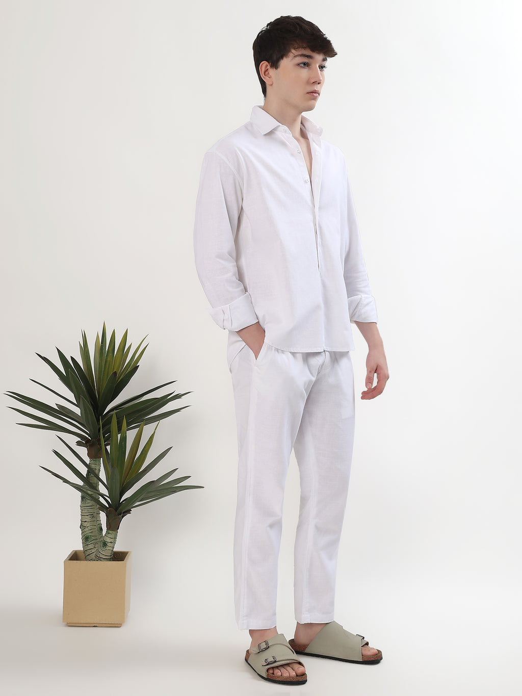 WHITE LINEN CO-ORD SET