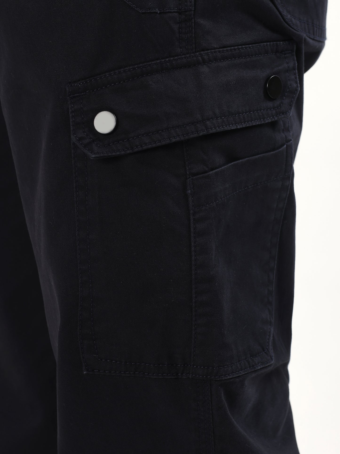DEEP NAVY BLUE MULTI-POCKET CARGO PANTS