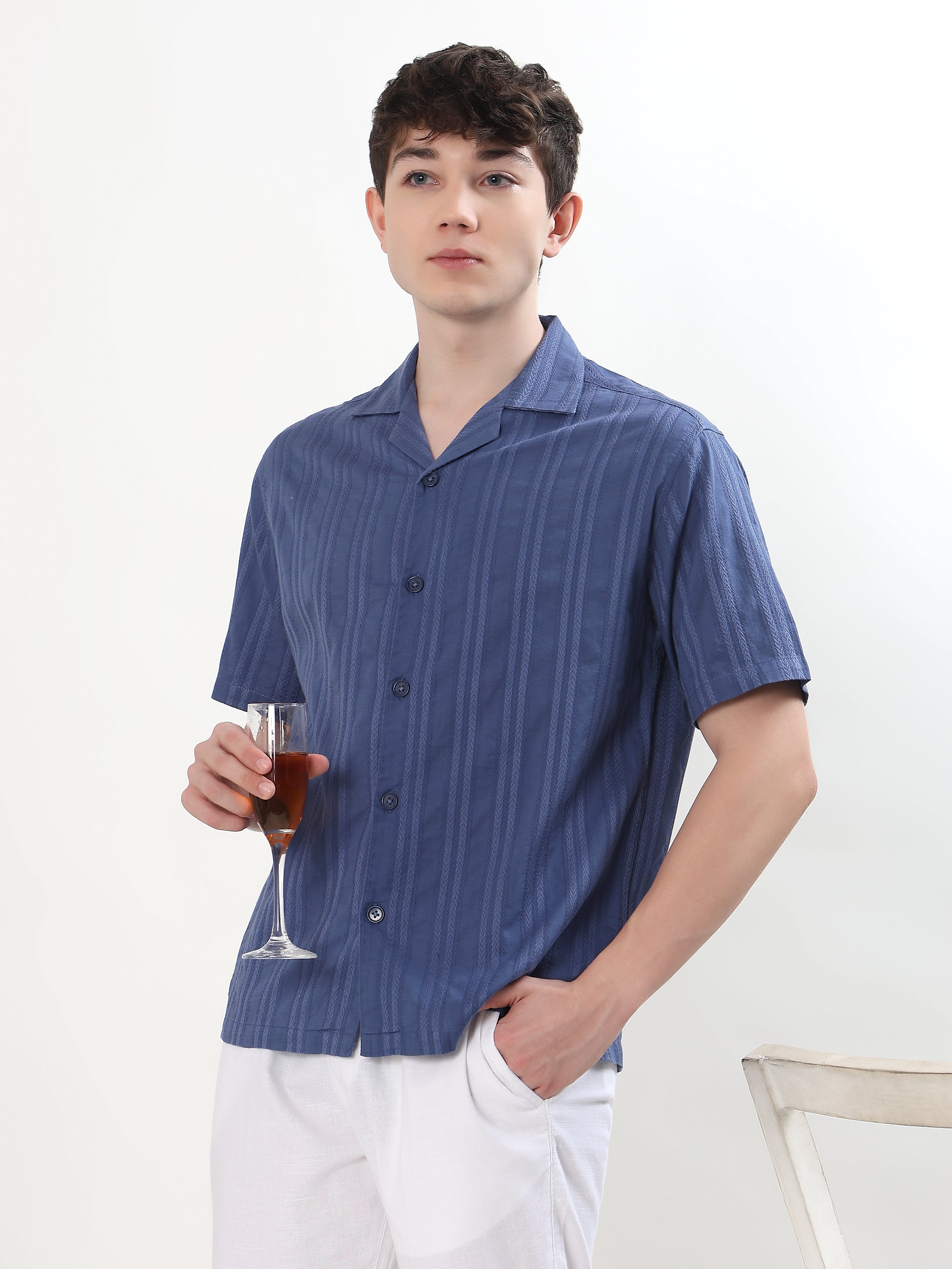 STEEL BLUE TEXTURED RESORT