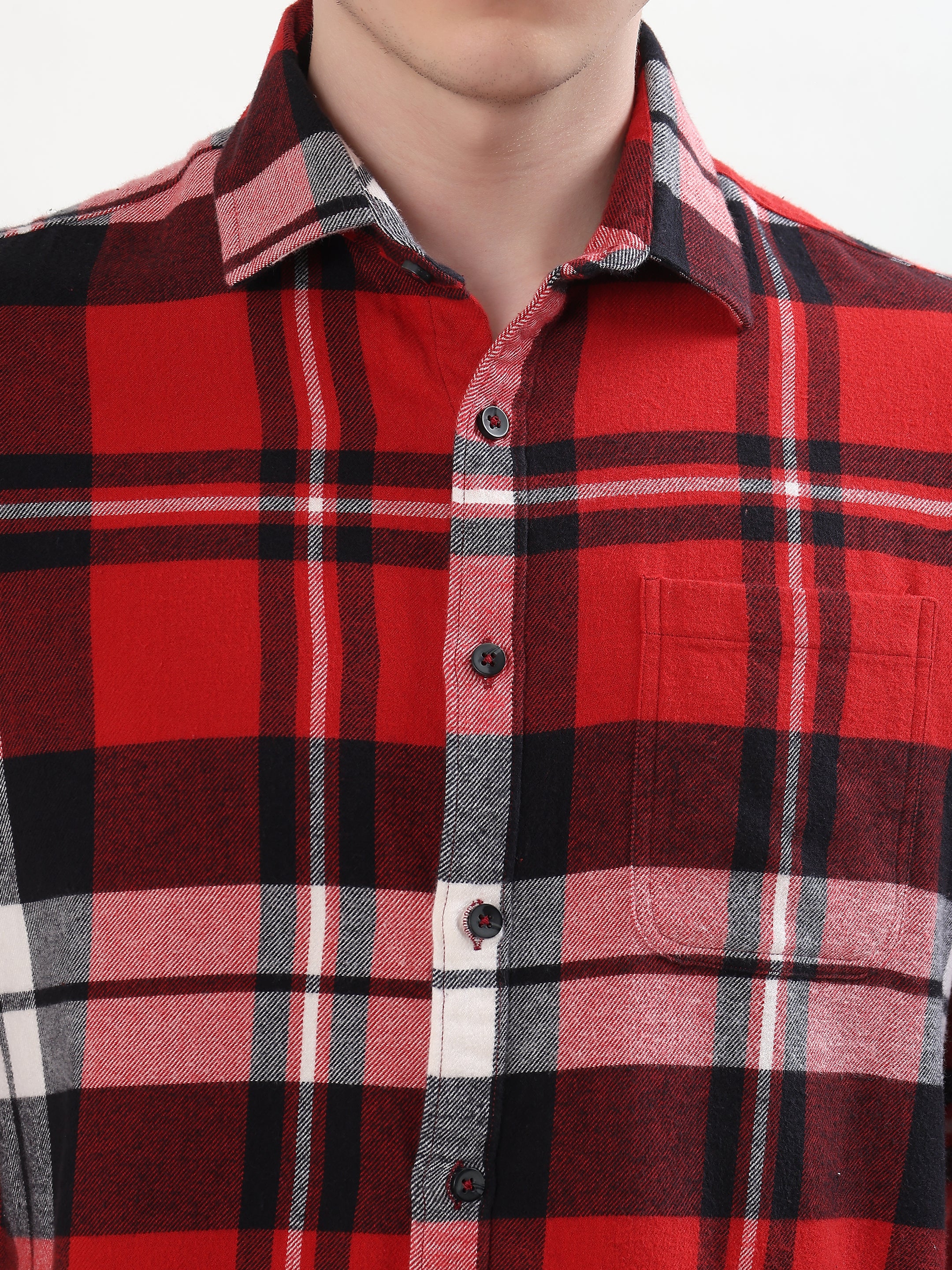 RED AND BLACK TARTAN CHECKED