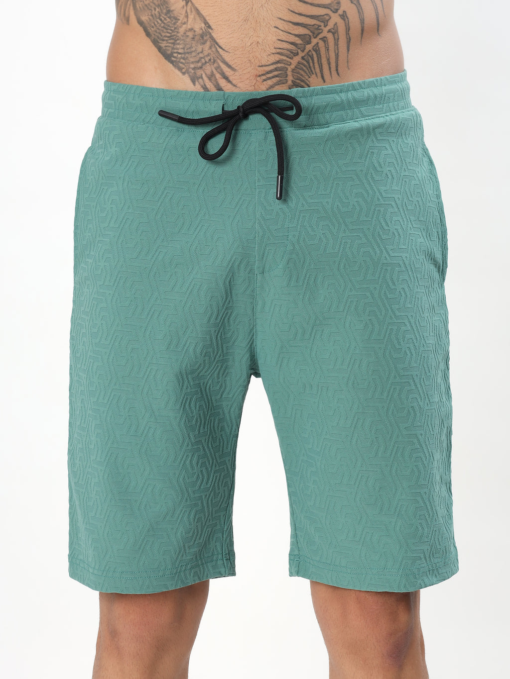 SAGE GREEN JACQUARD POLO CO-ORD SET
