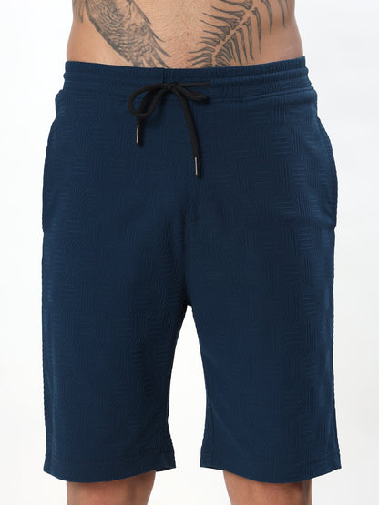 NAVY BLUE JACQUARD TEXTURED CO-ORD SET