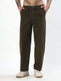 MEN'S OLIVE GREEN LOOSE BAGGY FIT