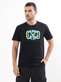 MEN BLACK TIMELESS GRAPHIC REGULAR T-SHIRT