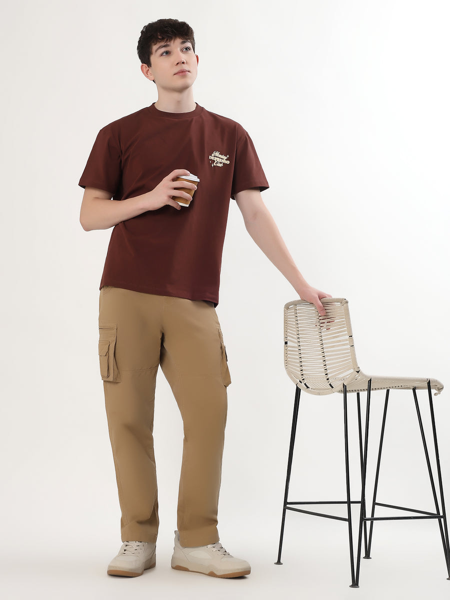 "MONDAY DEPRESSO" GRAPHIC PRINTED OVERSIZED T-SHIRT