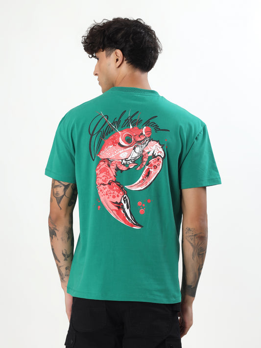 "CRAB CLAW GRAPHIC" PRINTED OVERSIZED T-SHIRT