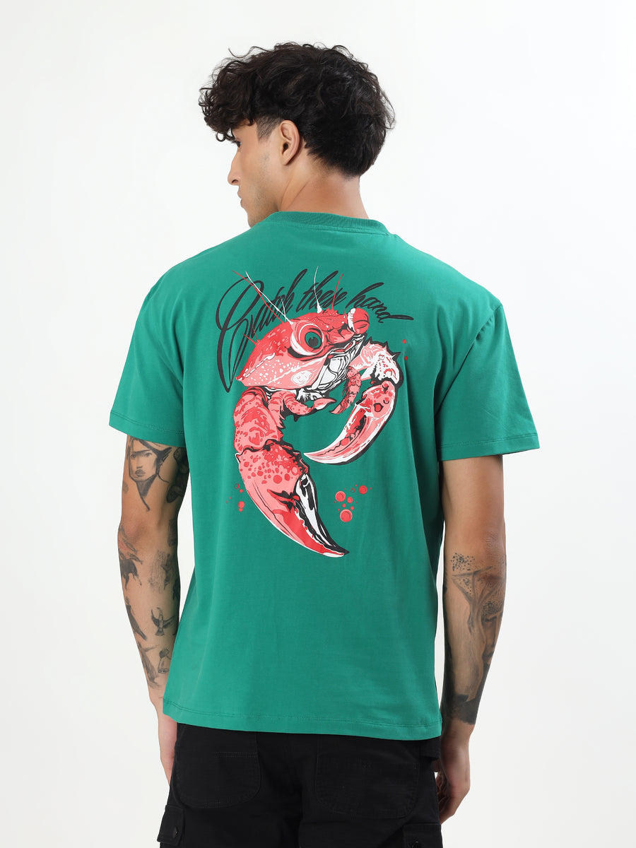 "CRAB CLAW GRAPHIC" PRINTED OVERSIZED T-SHIRT