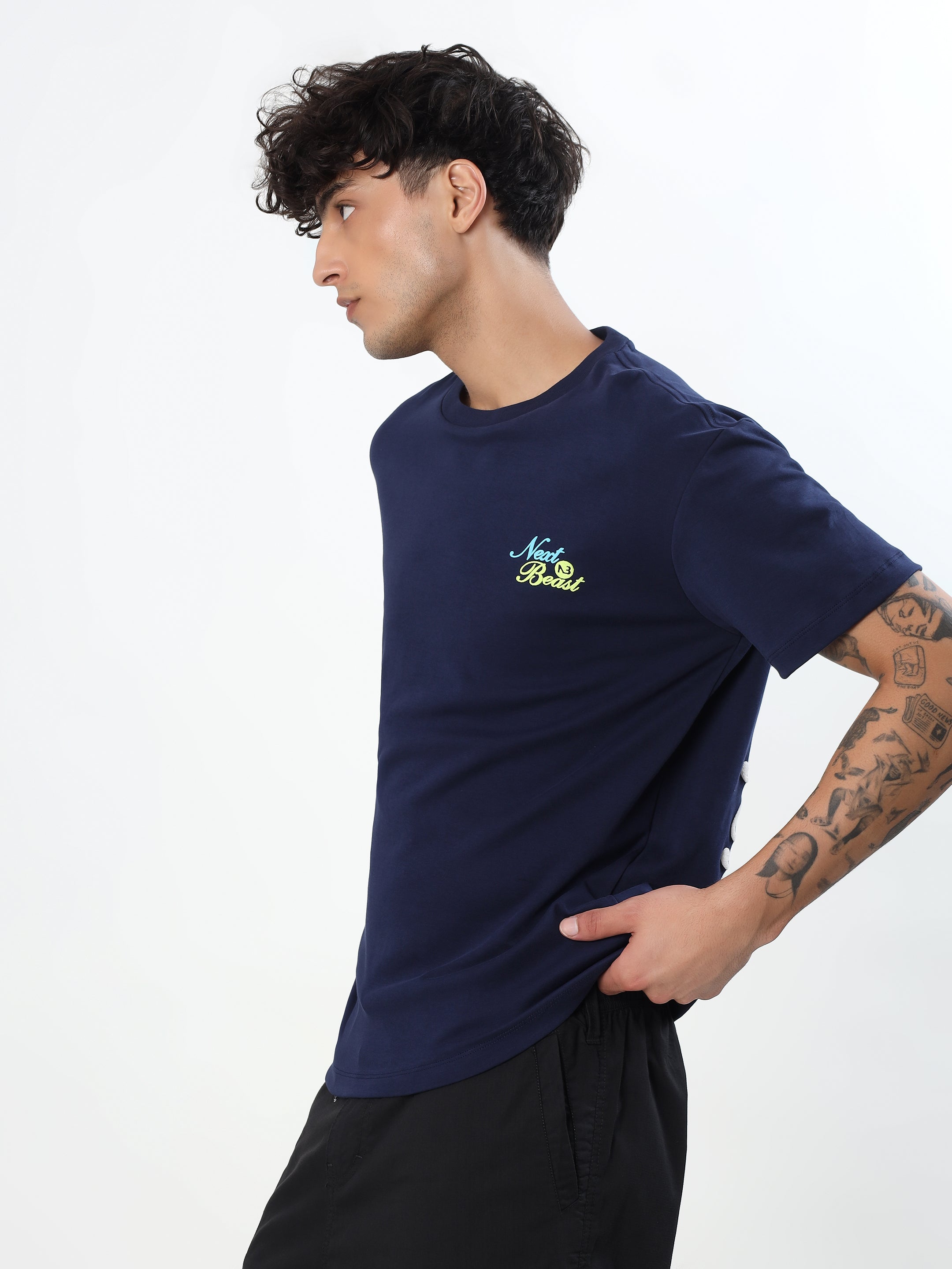 "NEON LOBSTER NEON BEAST" GRAPHIC PRINTED OVERSIZED T-SHIRT