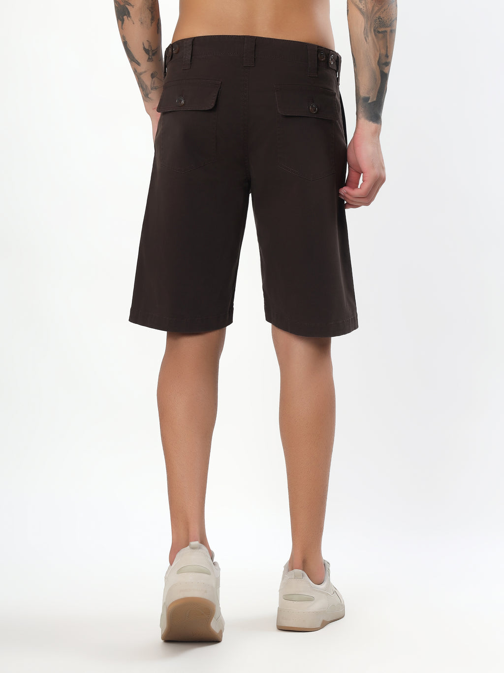 UTILITY STITCH BERMUDA SHORTS - ESPRESSO BROWN