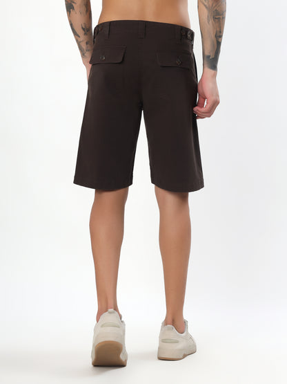 UTILITY STITCH BERMUDA SHORTS - ESPRESSO BROWN