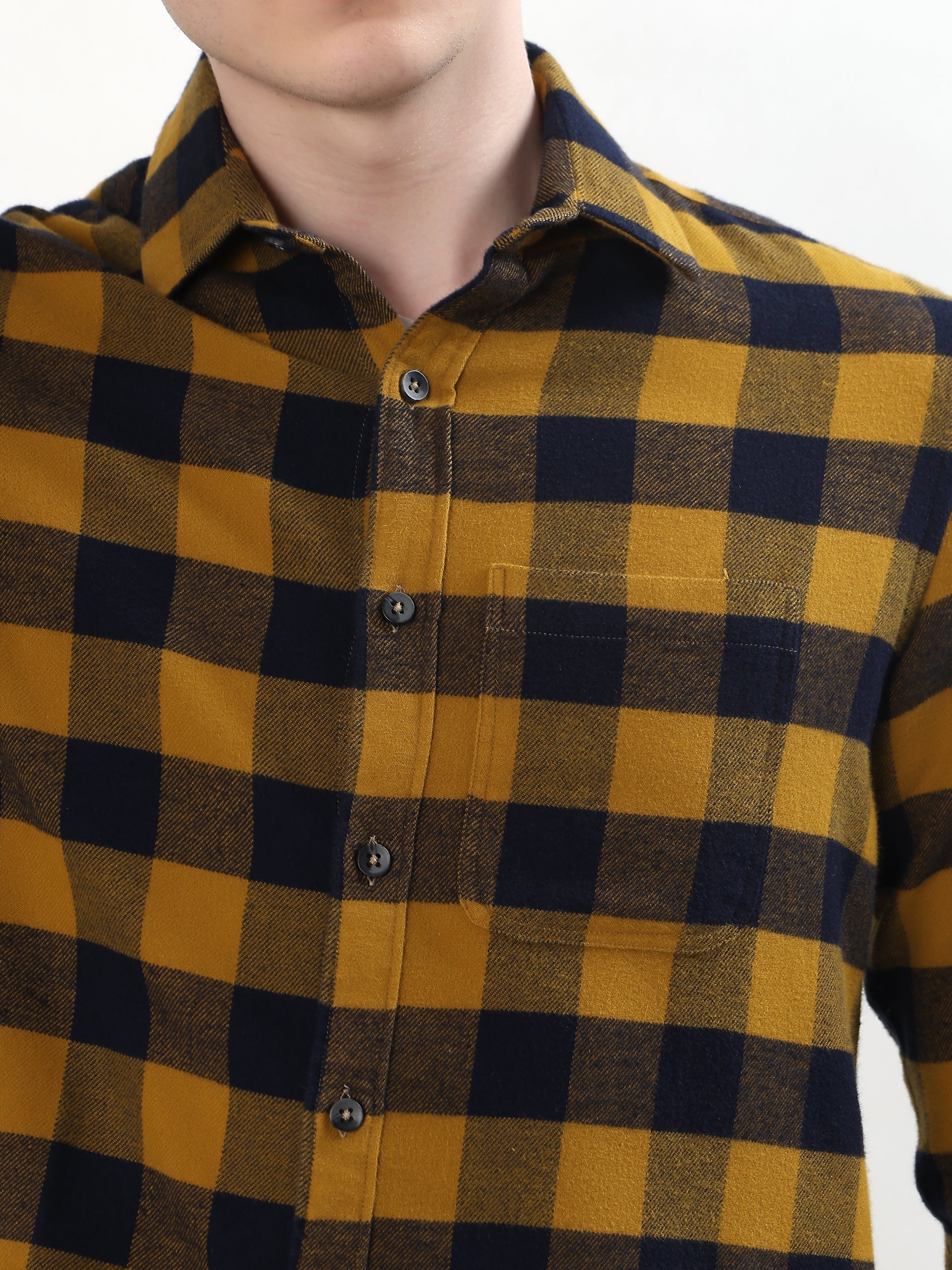 MUSTARD YELLOW AND BLACK BUFFALO CHECKED