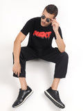 BLACK DRIPPING TEXT GRAPHIC T-SHIRT