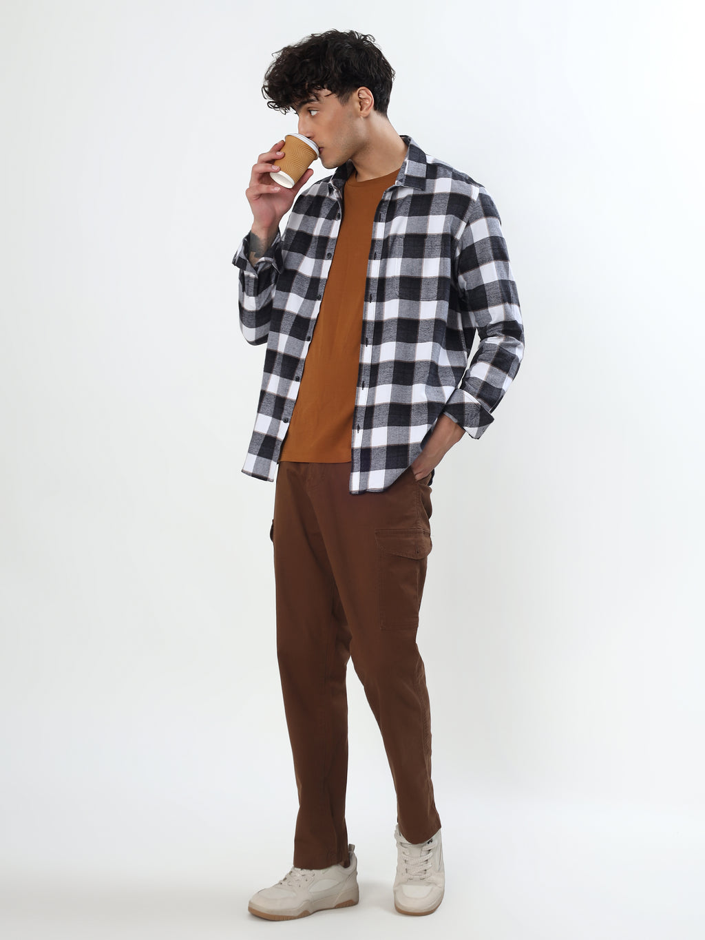 BLACK AND WHITE BUFFALO CHECKED FLANNEL