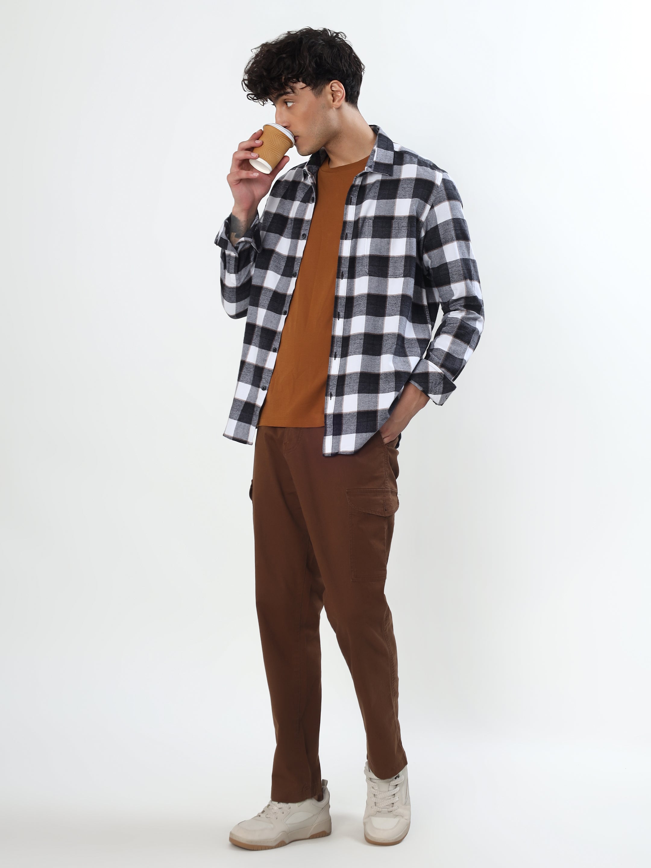 BLACK AND WHITE BUFFALO CHECKED FLANNEL