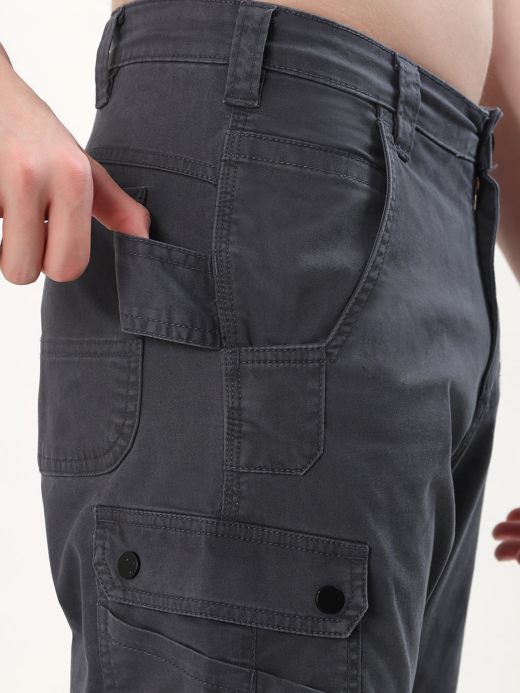 SLATE GREY REGULAR FIT CARGO