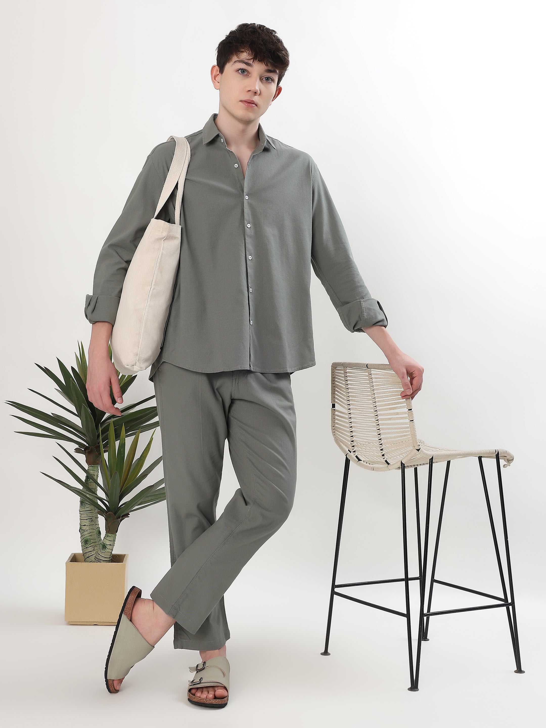 SAGE GREEN LINEN SHIRT