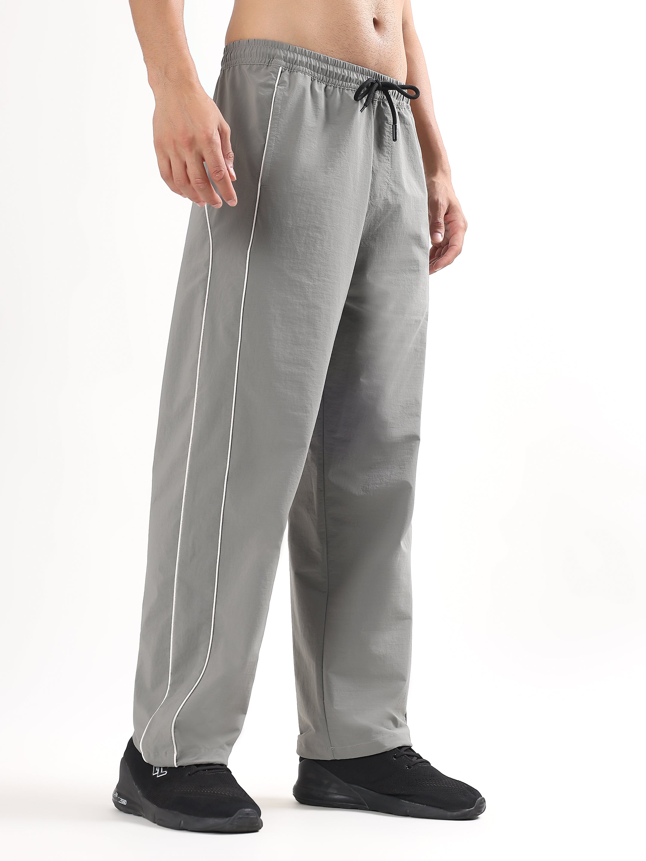 GREY RELAXED FIT TRACK PANTS
