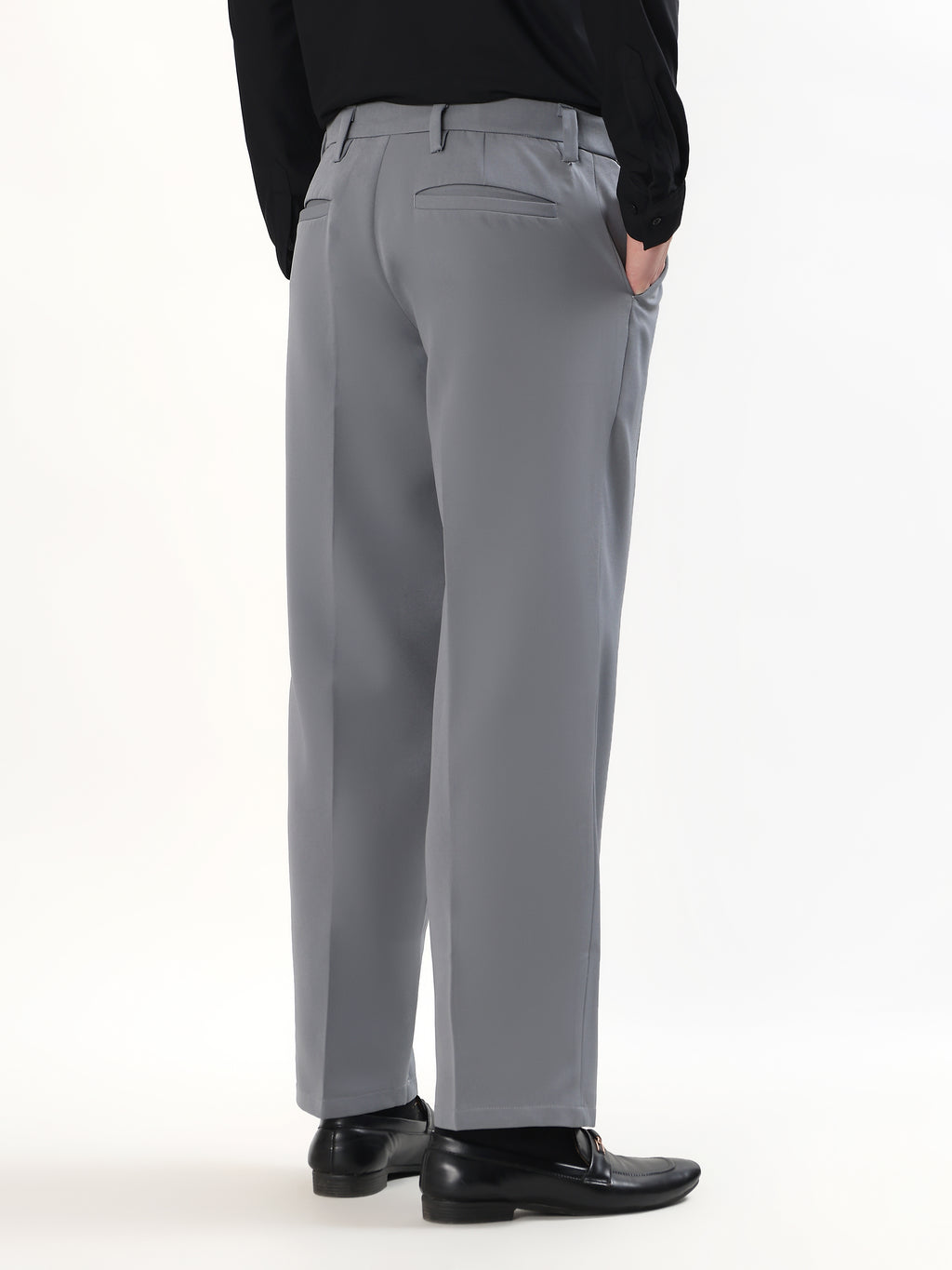 MEN'S GREY PLEATED RELAXED FIT