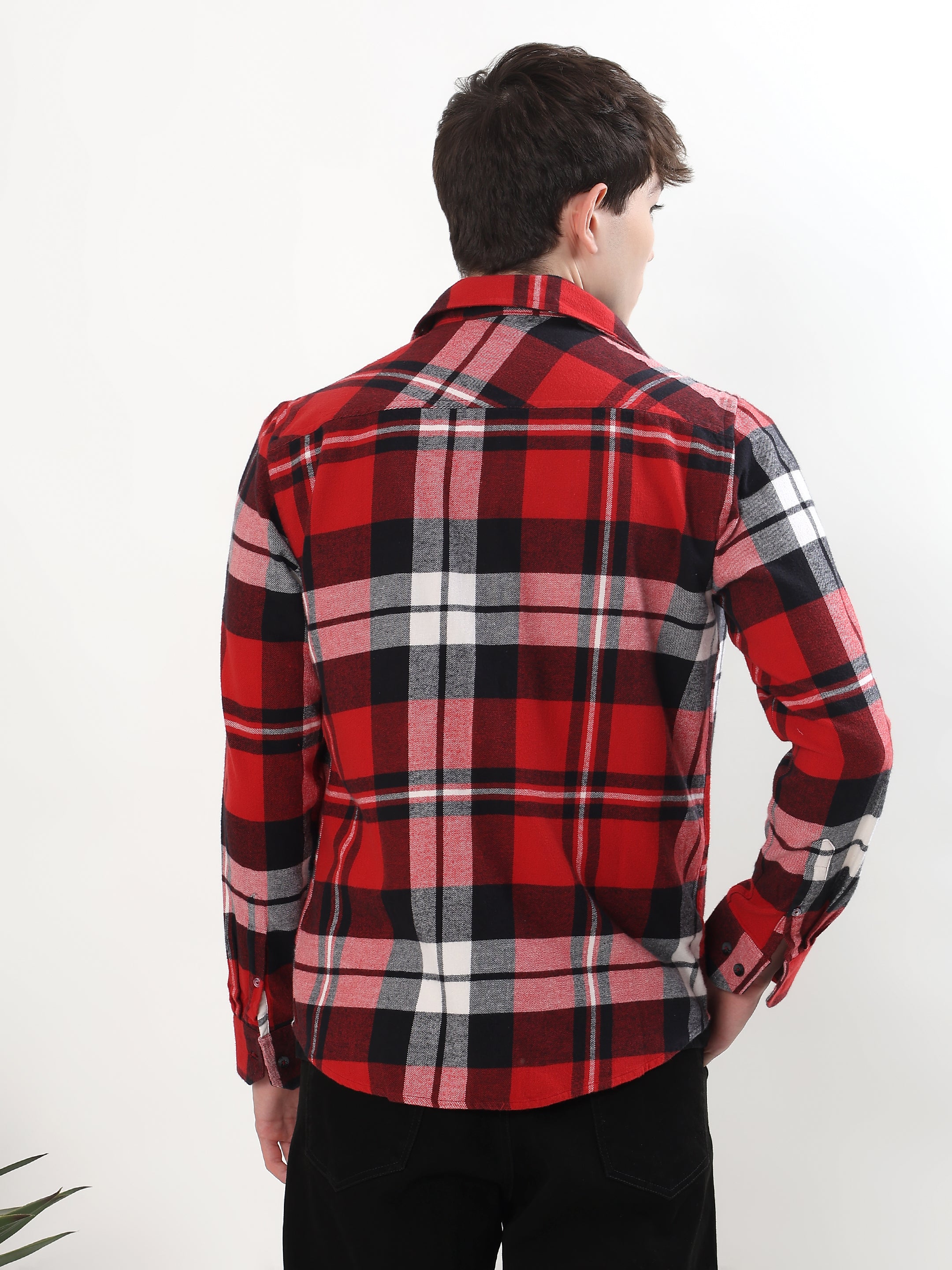 RED AND BLACK TARTAN CHECKED