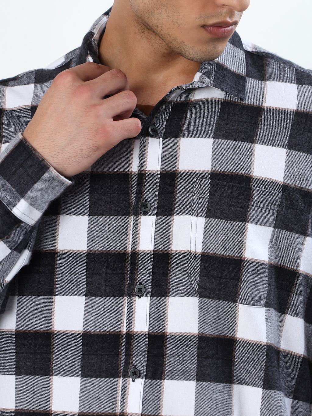 BLACK AND WHITE BUFFALO CHECKED FLANNEL