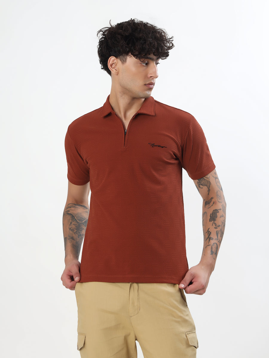 COPPER WEAVE PERFORMANCE POLO T-SHIRT