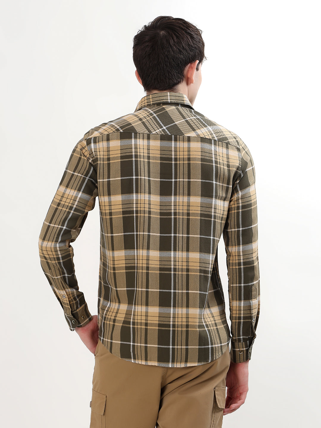 OLIVE & BEIGE PLAID CHECK