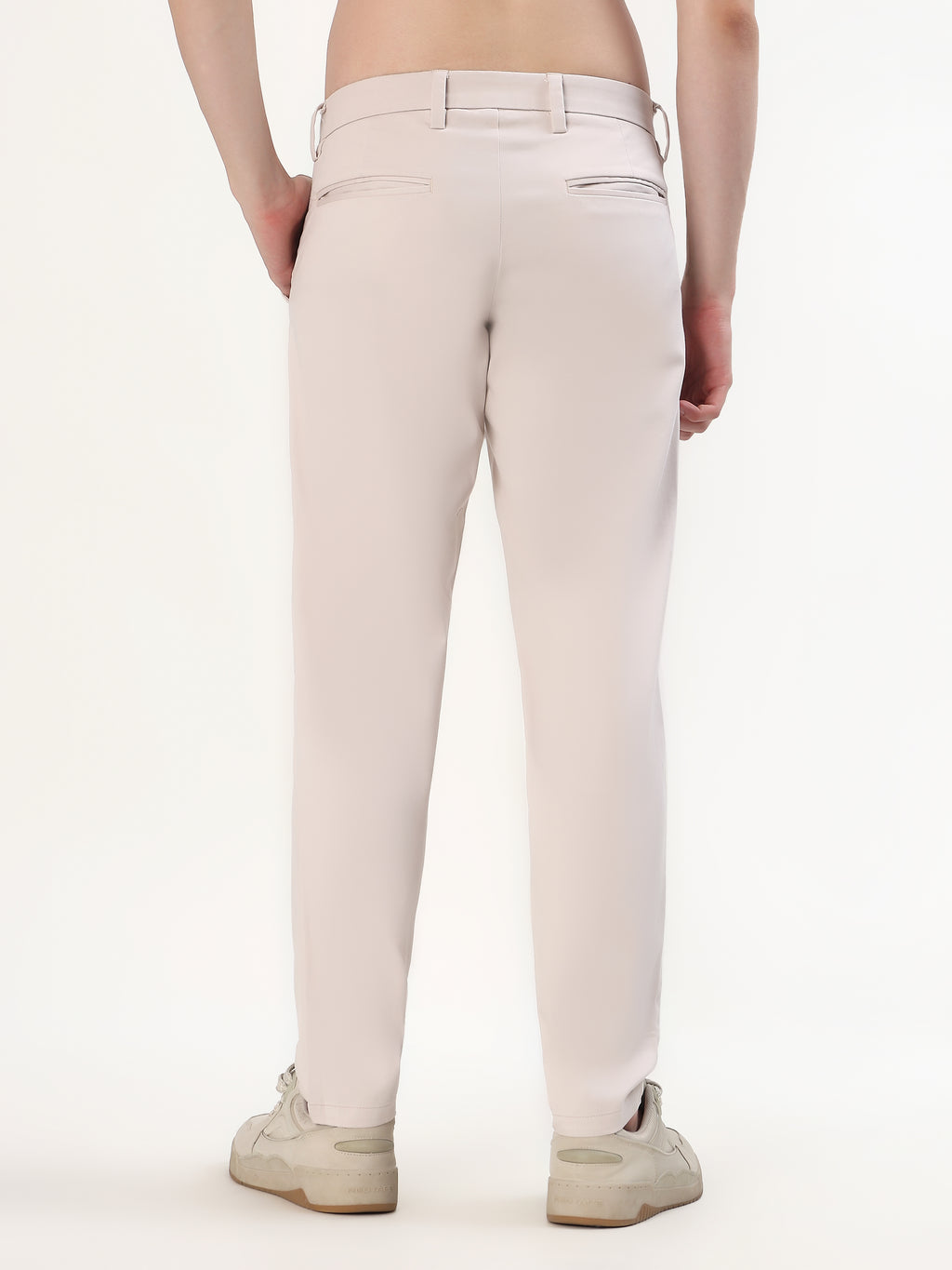 MEN'S OFF-WHITE CREAM SLIM FIT CHINOS
