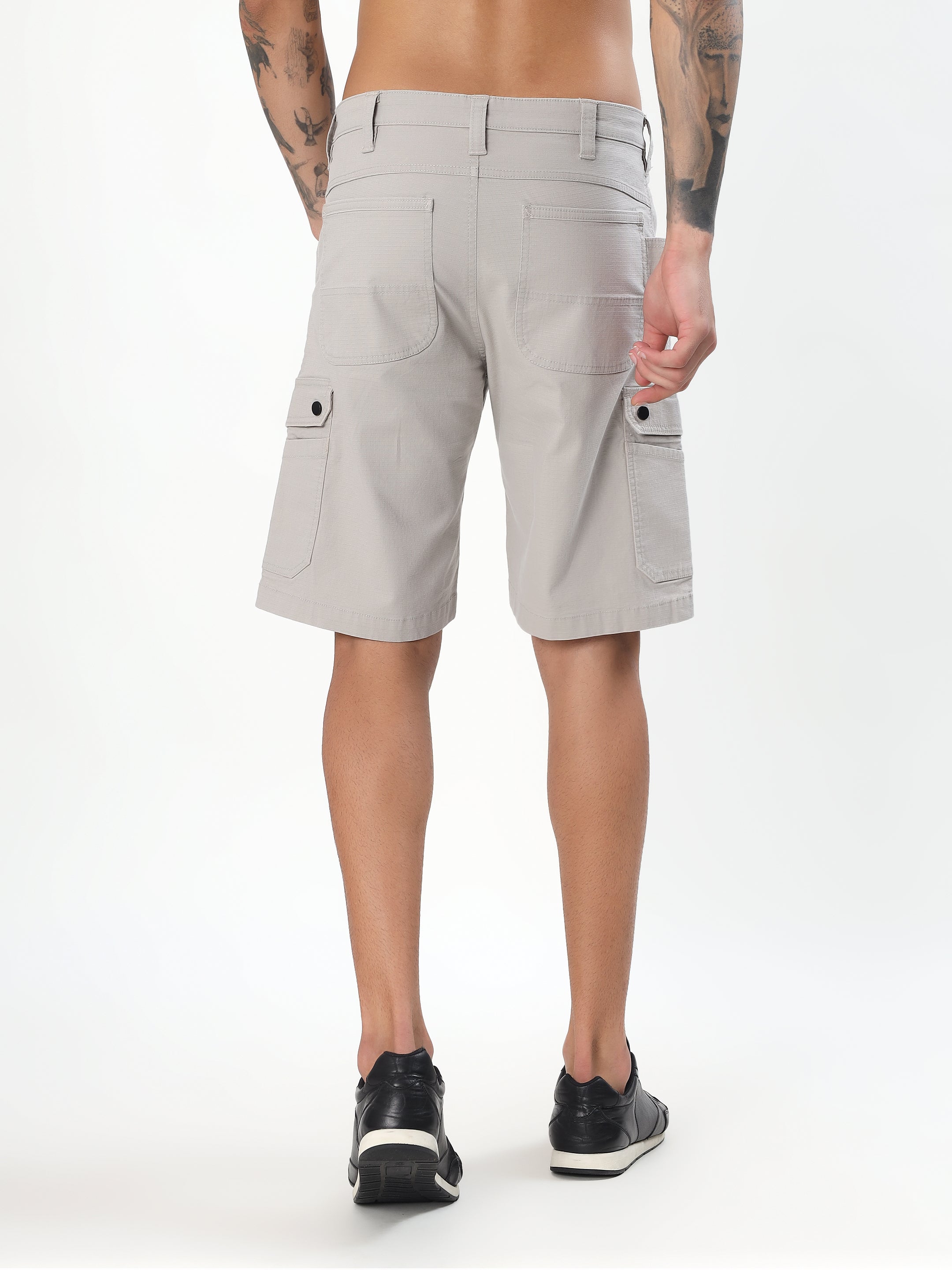 MEN'S LIGHT GREY CARGO SHORTS