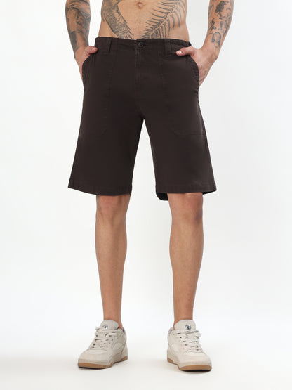 UTILITY STITCH BERMUDA SHORTS - ESPRESSO BROWN