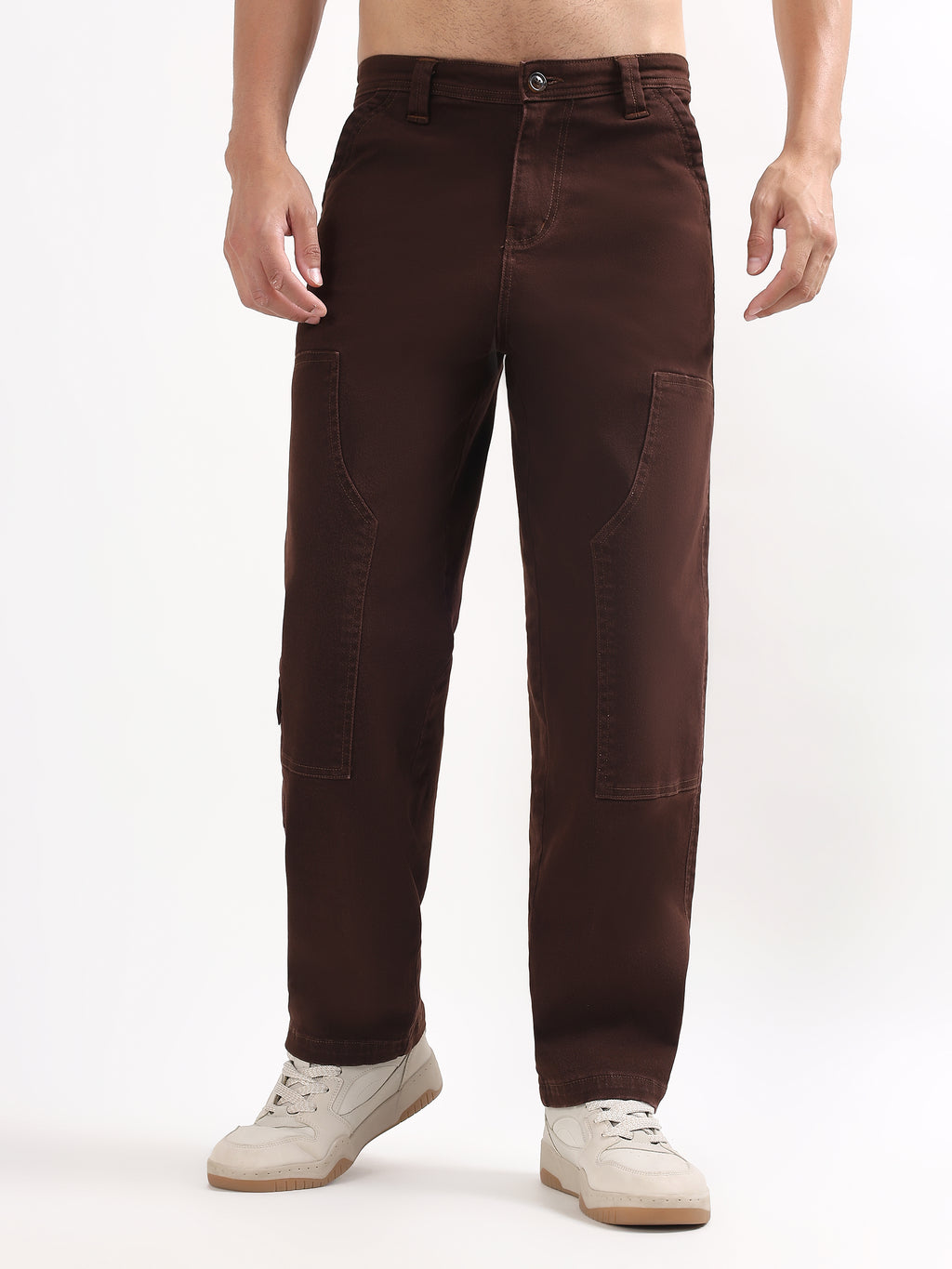 MEN'S BROWN UTILITY CARGO BAGGY PANTS