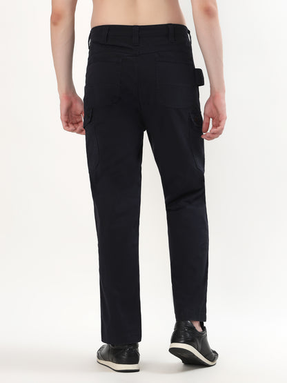 DEEP NAVY BLUE MULTI-POCKET CARGO PANTS