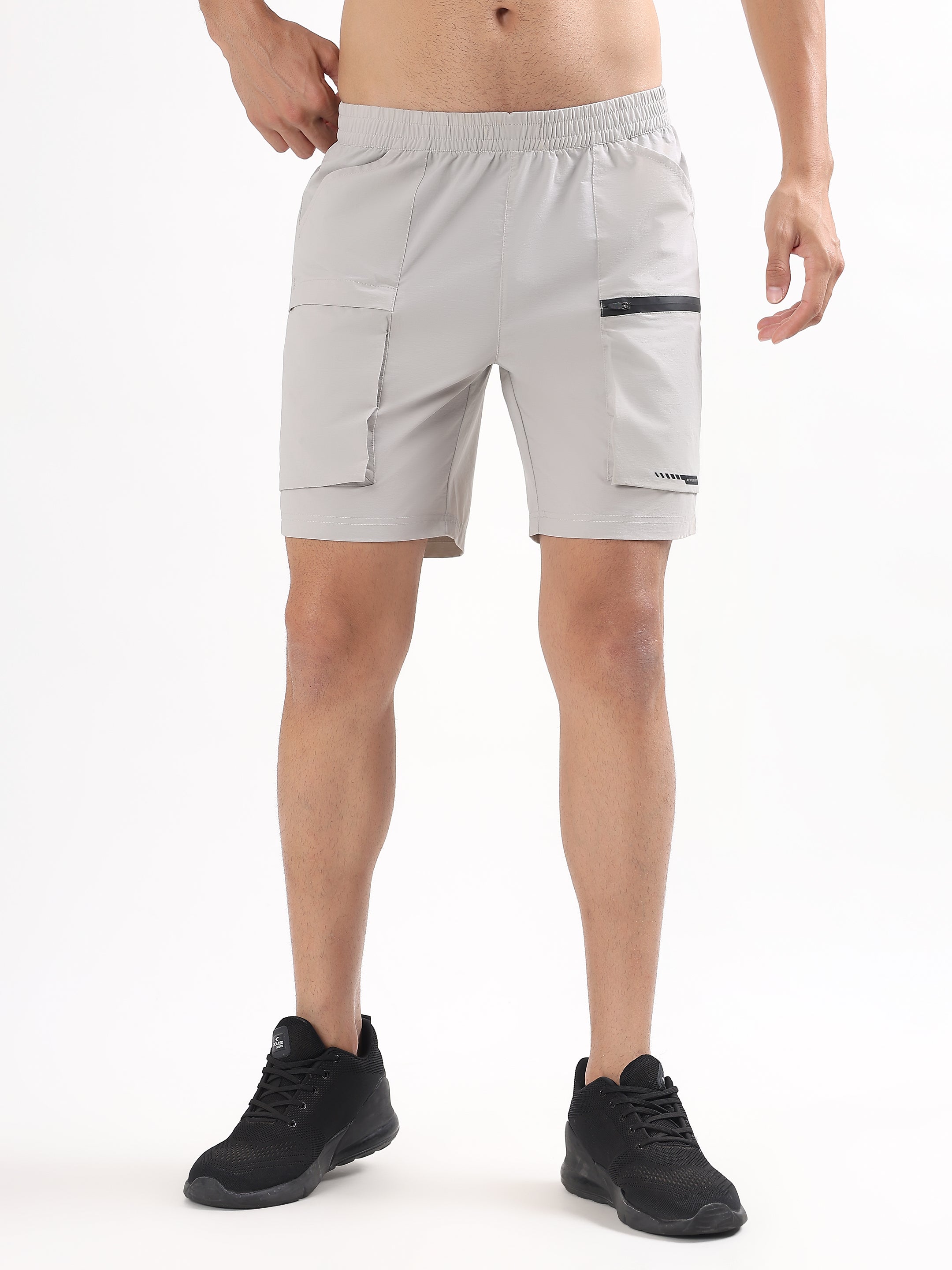 MEN LIGHT GREY LIGHTWEIGHT UTILITY SHORTS